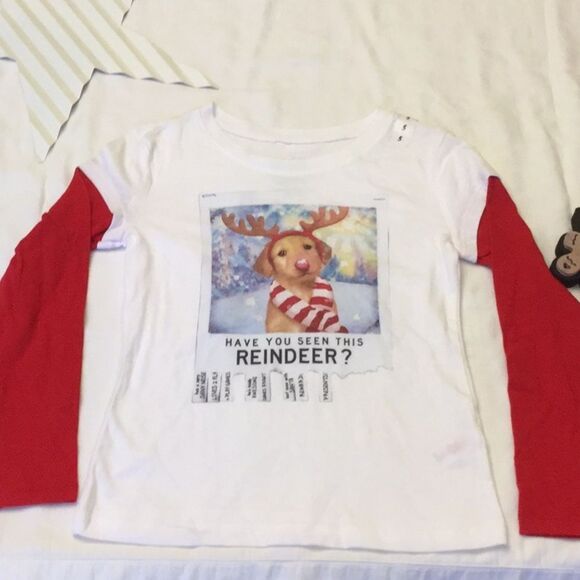 Justice Other - Justice Christmas T-Shirt Dog with Reindeer Ears 